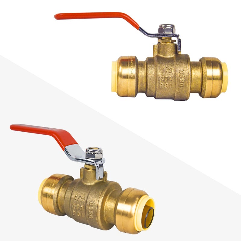 AB (Pack of 5) AB 1/2 Inch Push Fit Ball Valve, 1/2 Inch Water Shut Off Valve with Disconnect Clip, Full Port Push Connect Ball Valve for Copper, CPVC,PE-RT and PEX Pipe, UPC Certified - Image 2